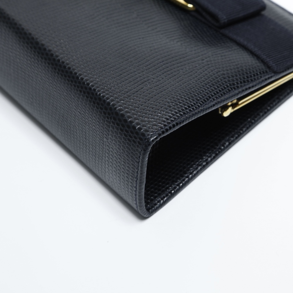 Salvatore Ferragamo Vara Mini Chain Shoulder Bag in Navy - Picture 10 of 13